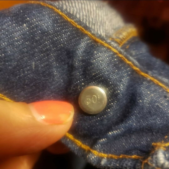 vtg 84 levi's 509 regular fit leather patch orange tab medium wash jeans 31x30 - Picture 12 of 13